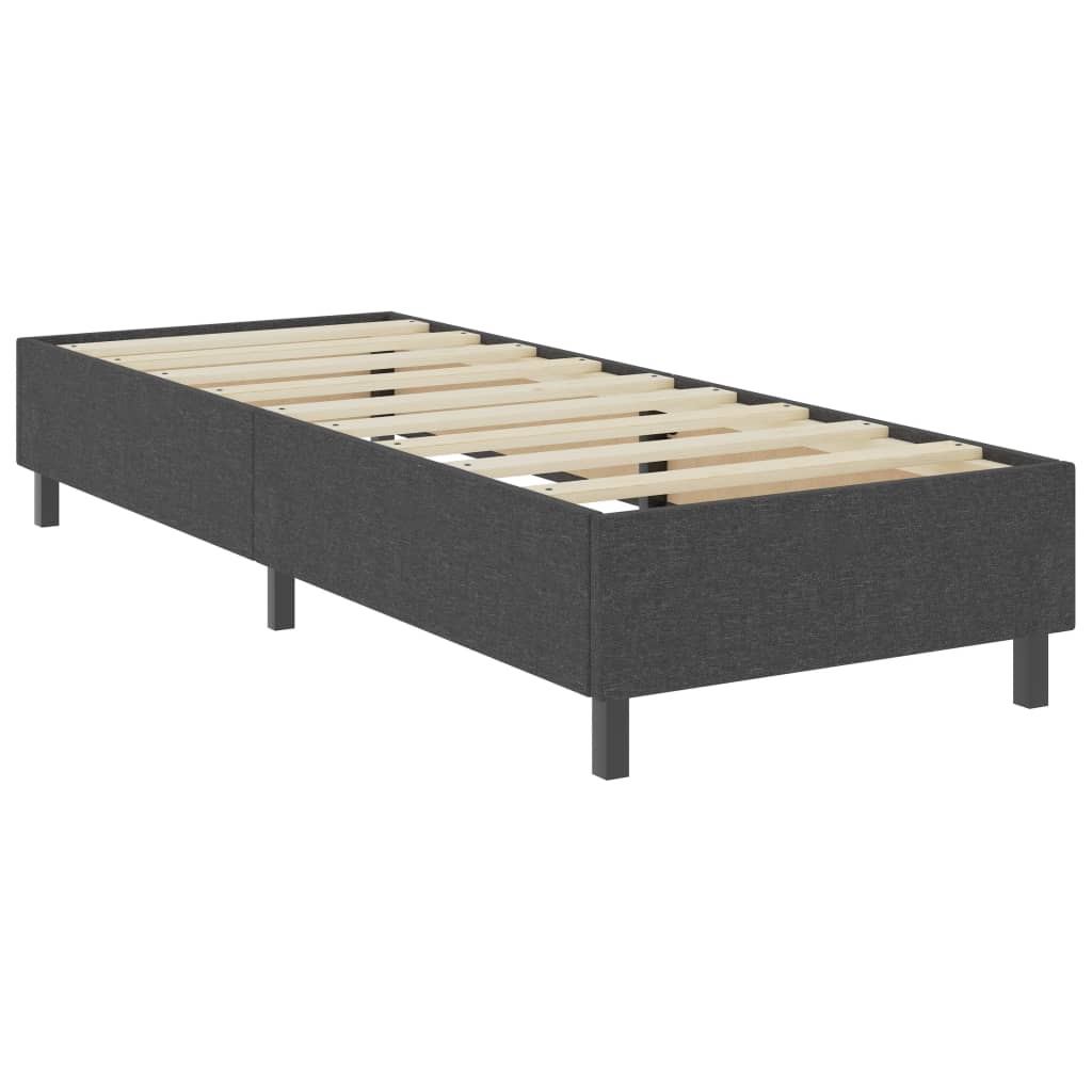 seng med boxmadras 100x200 cm stof mørkegrå