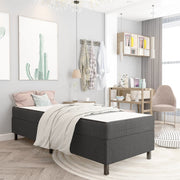 seng med boxmadras 100x200 cm stof mørkegrå