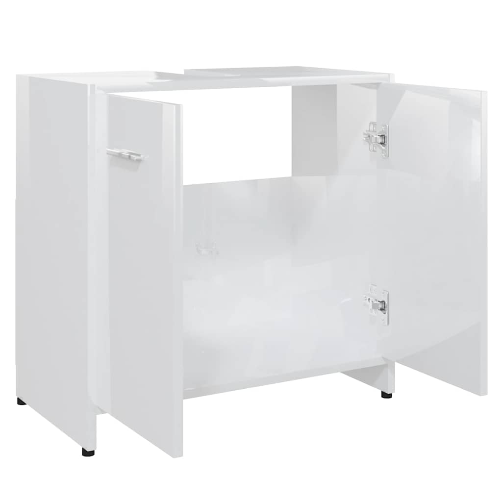 badeværelsesskab 60x33x61 cm konstrueret træ hvid højglans