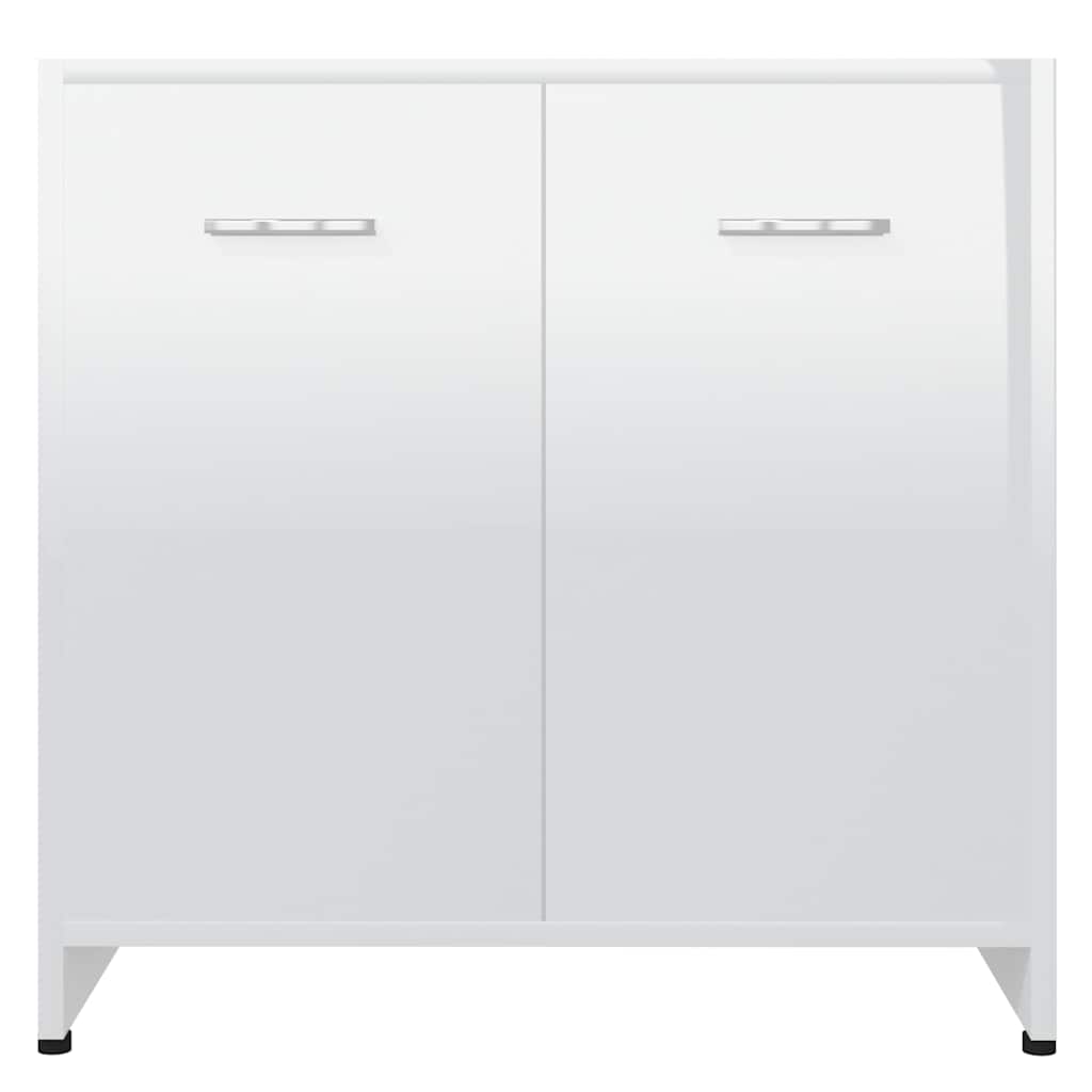 badeværelsesskab 60x33x61 cm konstrueret træ hvid højglans