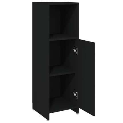 badeværelsesskab 30x30x95 cm konstrueret træ sort