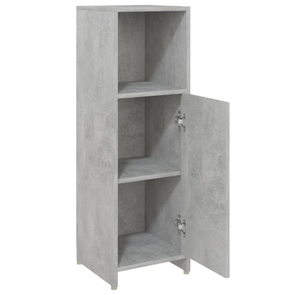 badeværelsesskab 30x30x95 cm konstrueret træ betongrå