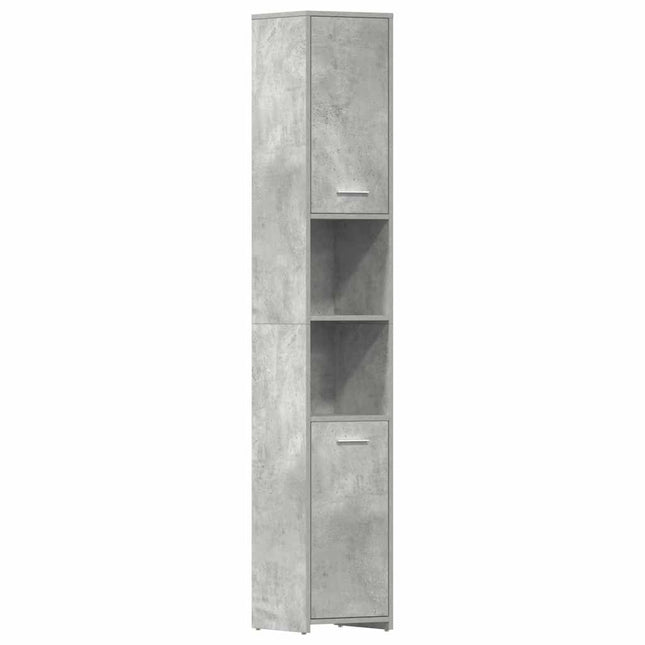 badeværelsesskab 30x30x183,5 cm konstrueret træ betongrå