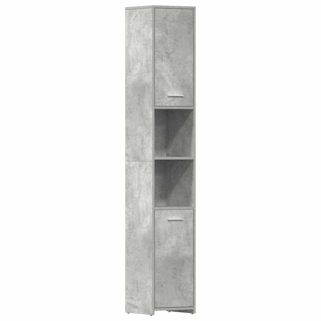 badeværelsesskab 30x30x183,5 cm konstrueret træ betongrå