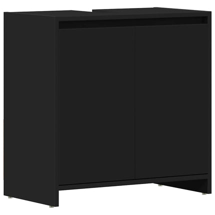 badeværelsesskab 60x33x61 cm konstrueret træ sort