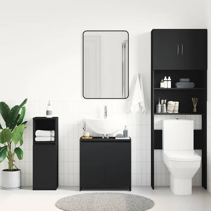 badeværelsesskab 60x33x61 cm konstrueret træ sort