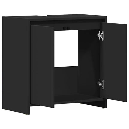 badeværelsesskab 60x33x61 cm konstrueret træ sort