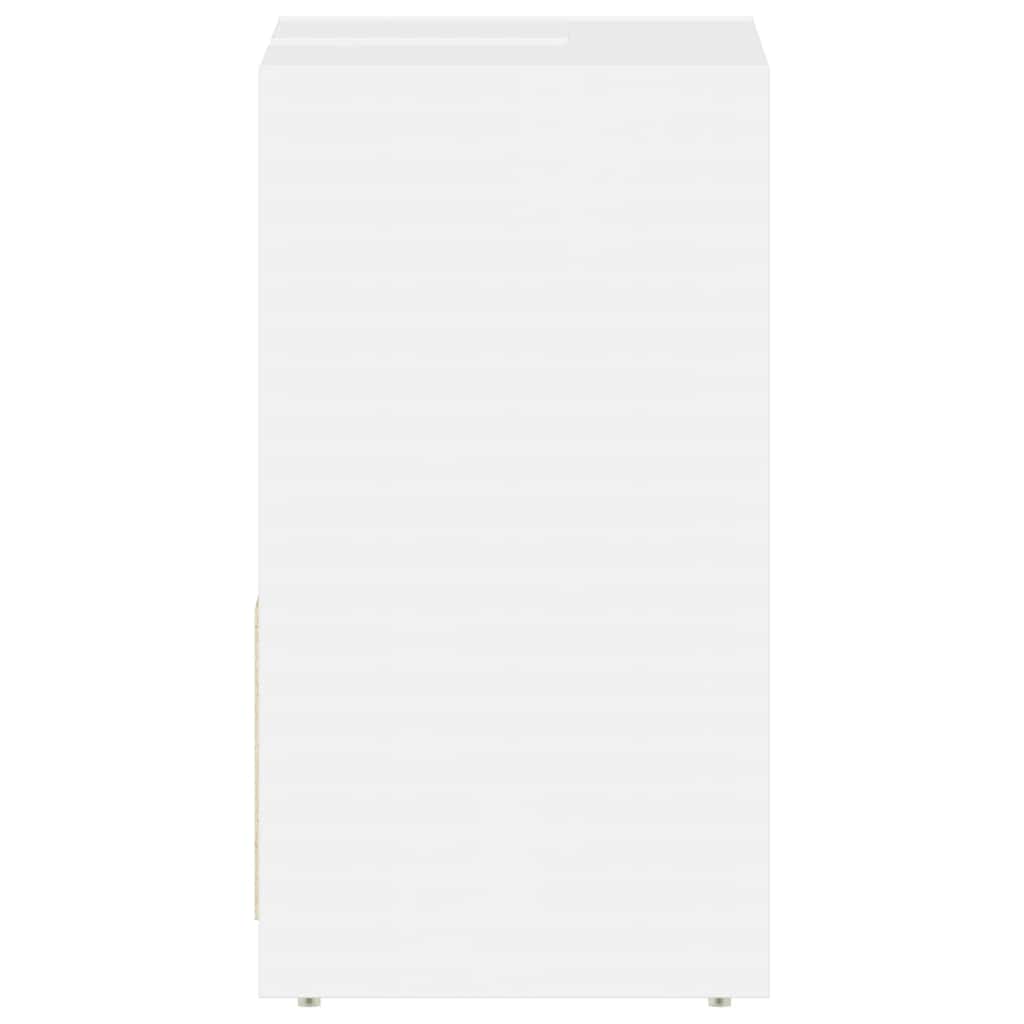 badeværelsesskab 60x33x61 cm konstrueret træ hvid højglans