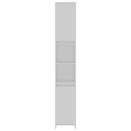 badeværelsesskab 30x30x183,5 cm konstrueret træ hvid