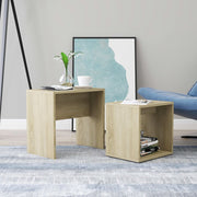 sofabordssæt 48x30x45 cm konstrueret træ sonoma-eg