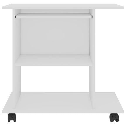 computerbord 80x50x75 cm konstrueret træ hvid