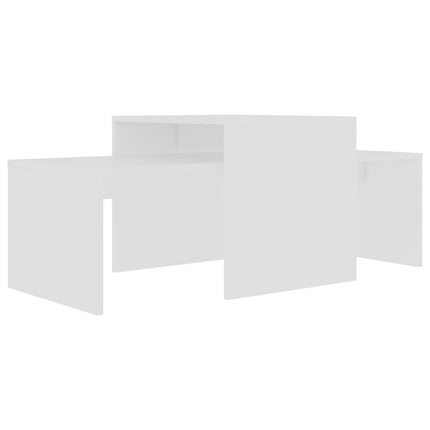 sofabordssæt 100x48x40 cm konstrueret træ hvid