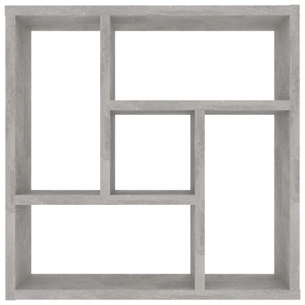 væghylde 45x16x45 cm konstrueret træ betongrå