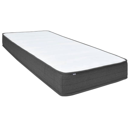 seng med boxmadras 180x200 cm stof mørkegrå