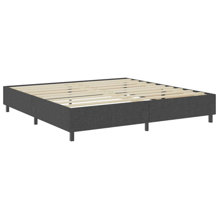 seng med boxmadras 200x200 cm stof mørkegrå