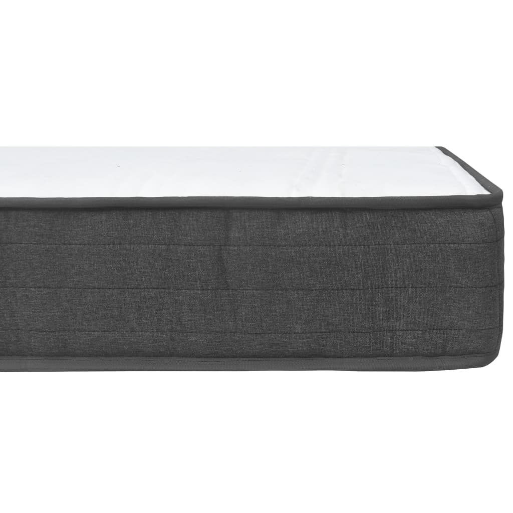 seng med boxmadras 200x200 cm stof mørkegrå