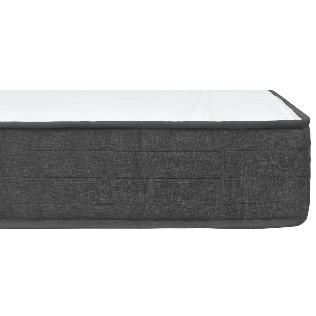 seng med boxmadras 180x200 cm stof mørkegrå