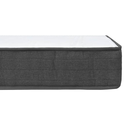 seng med boxmadras 180x200 cm stof mørkegrå