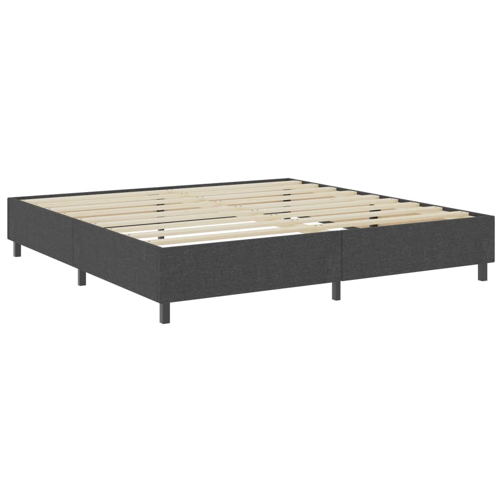 seng med boxmadras 200x200 cm stof mørkegrå