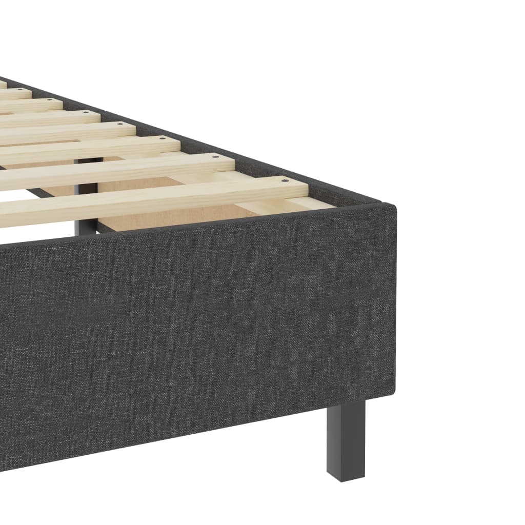 seng med boxmadras 200x200 cm stof mørkegrå