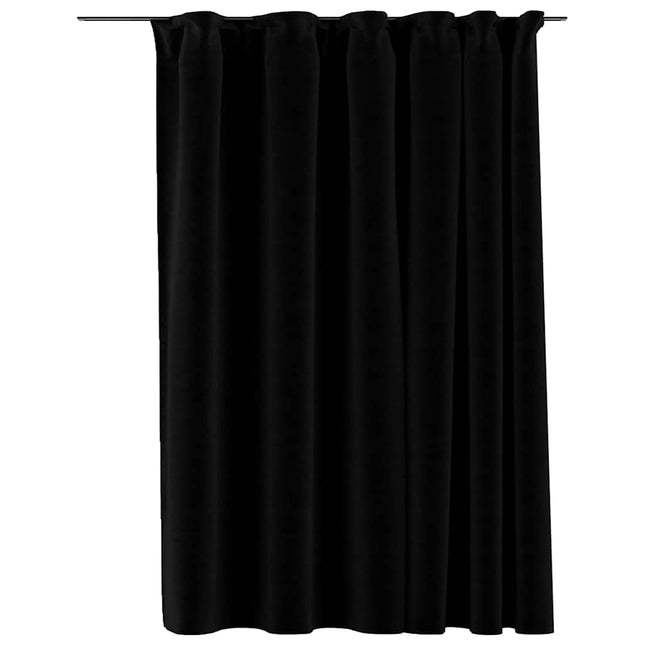 mørklægningsgardin med kroge hør-look 290x245 cm sort