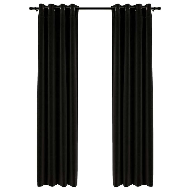 mørklægningsgardiner 2 stk. hør-look 140x225 cm antracitgrå