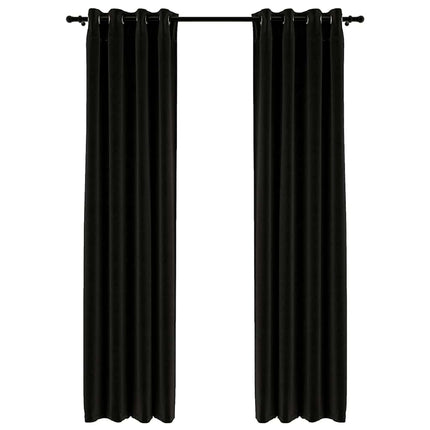 mørklægningsgardiner 2 stk. hør-look 140x245 cm antracitgrå