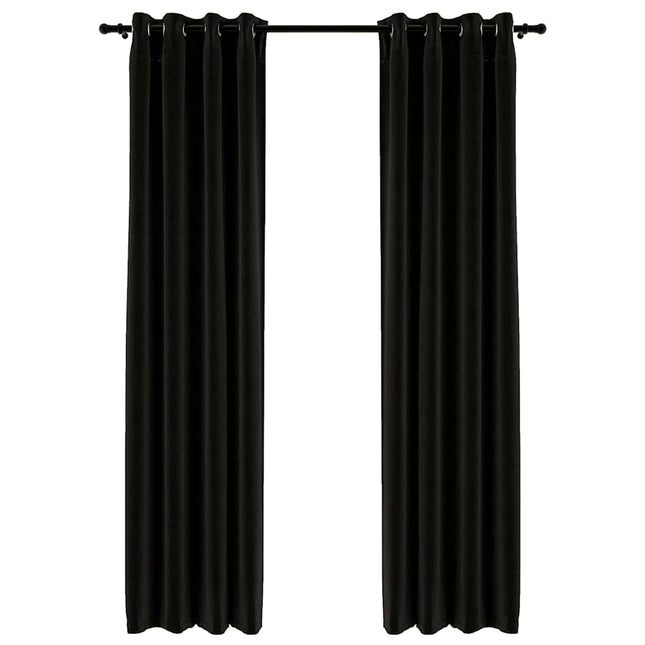 mørklægningsgardiner 2 stk. hør-look 140x245 cm antracitgrå