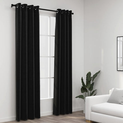 mørklægningsgardiner 2 stk. hør-look 140x245 cm antracitgrå