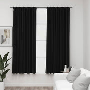mørklægningsgardiner kroge 2 stk. hør-look 140x175 cm antracit