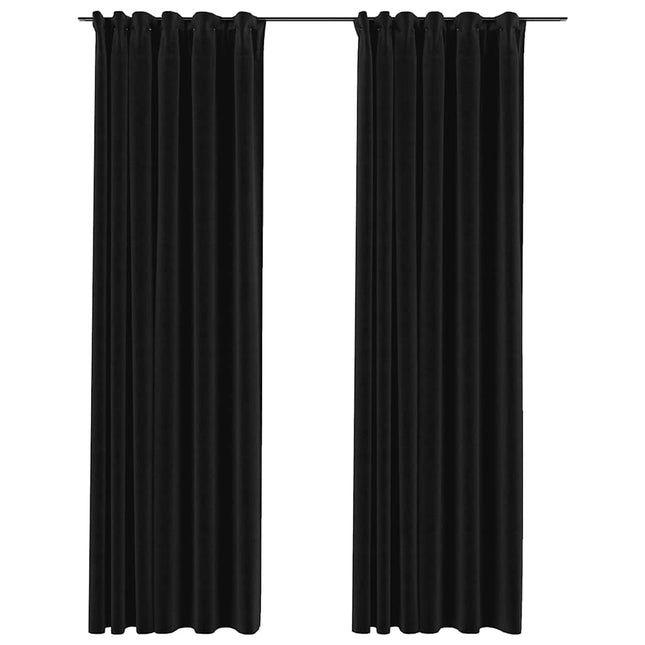 mørklægningsgardiner kroge 2 stk. hør-look 140x225 cm antracit