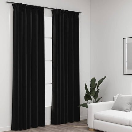 mørklægningsgardiner kroge 2 stk. hør-look 140x225 cm antracit