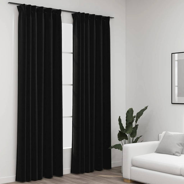 mørklægningsgardiner kroge 2 stk. hør-look 140x245 cm antracit