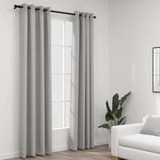 mørklægningsgardiner med øjer 2 stk. hør-look 140x245 cm grå