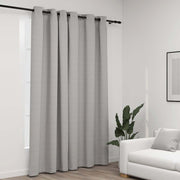 mørklægningsgardin med øjer 290x245 cm hør-look grå