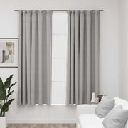 mørklægningsgardiner med kroge 2 stk. hør-look 140x175 cm grå