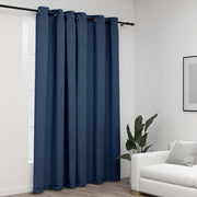 mørklægningsgardin med øjer 290x245 cm hør-look blå