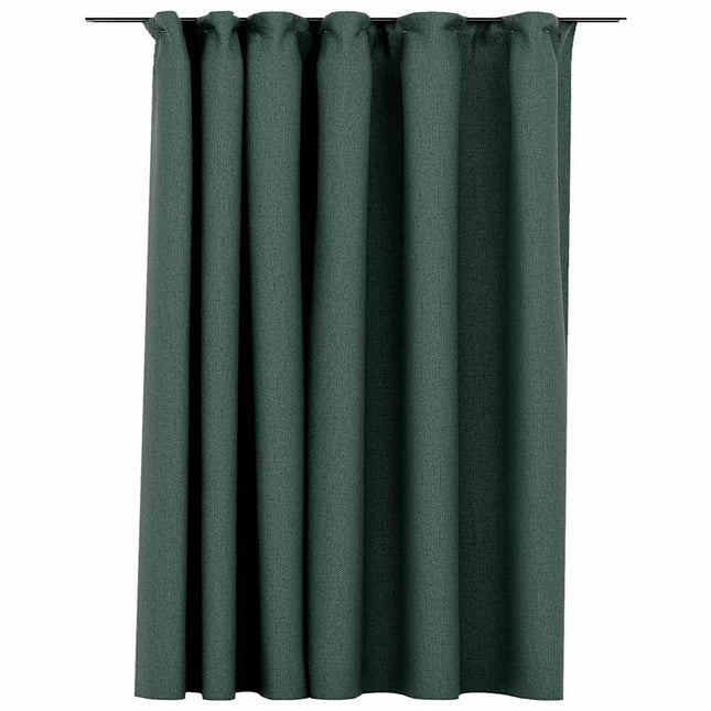 mørklægningsgardin med kroge hør-look 290x245 cm grøn