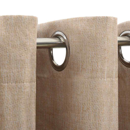 mørklægningsgardiner med øjer 2 stk. hør-look 140x175 cm beige