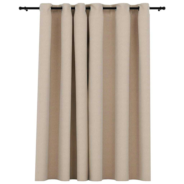 mørklægningsgardin m. øjer 290x245 hør-look cm beige
