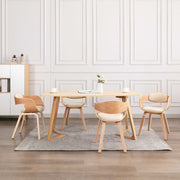 spisebordsstole 4 stk. bøjet træ og kunstlæder brun