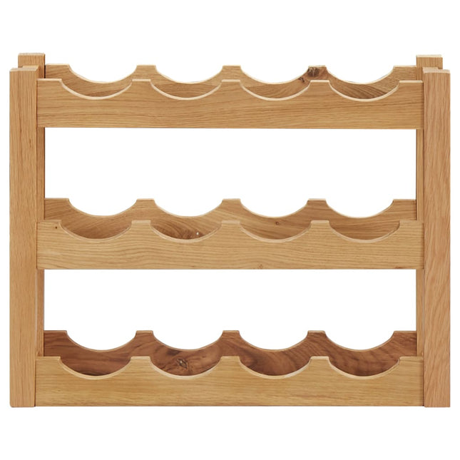 vinreol til 12 flasker 47x21x36 cm massivt egetræ