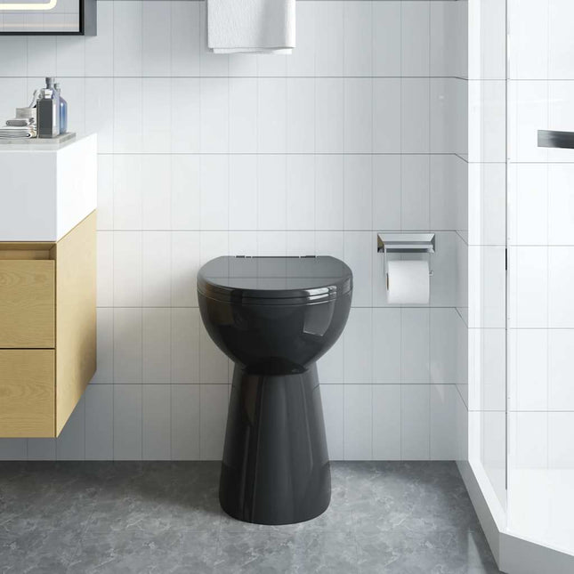kantfrit toilet 7 cm ekstra højde soft close keramik sort