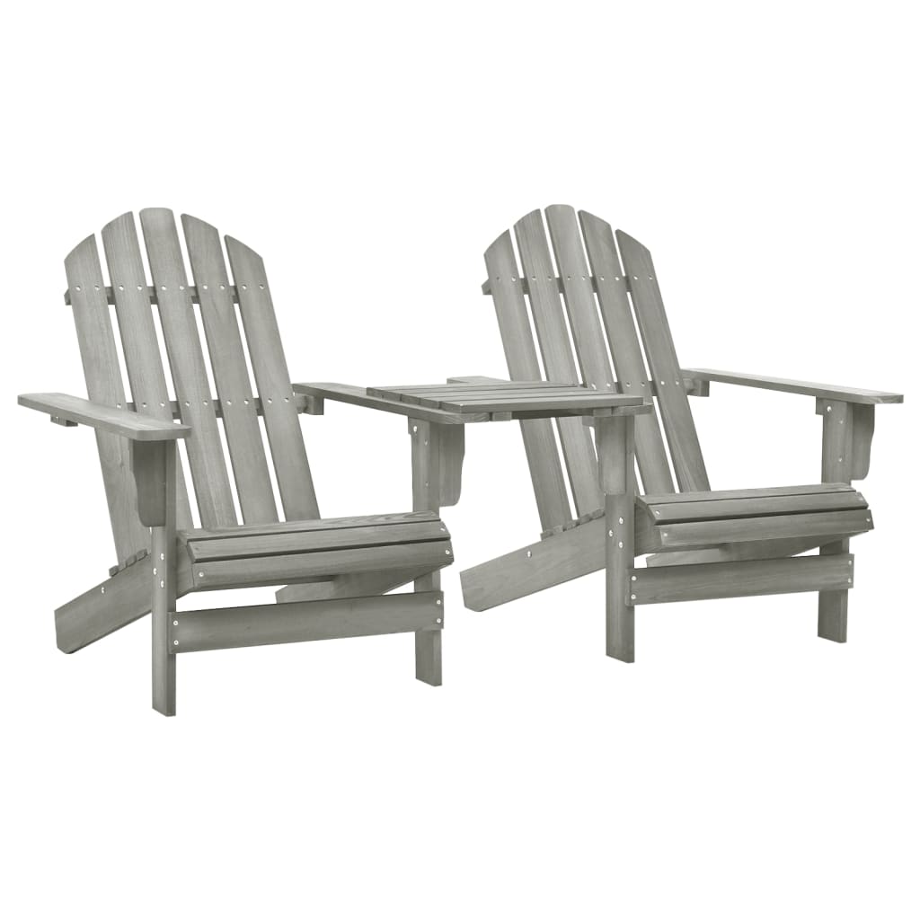 Adirondack-havestole med bord massivt grantr gr