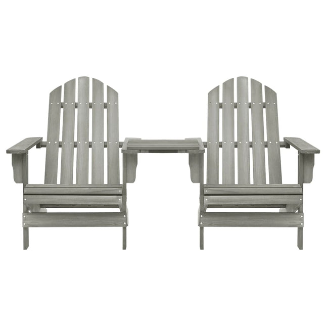 Adirondack-havestole med bord massivt grantræ grå