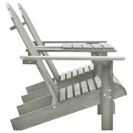 Adirondack-havestole med bord massivt grantræ grå