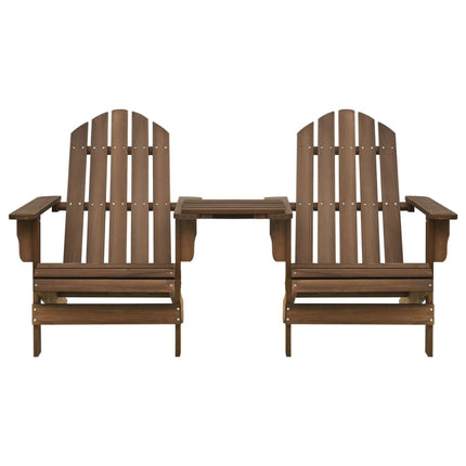 Adirondack-havestole med bord massivt grantræ brun