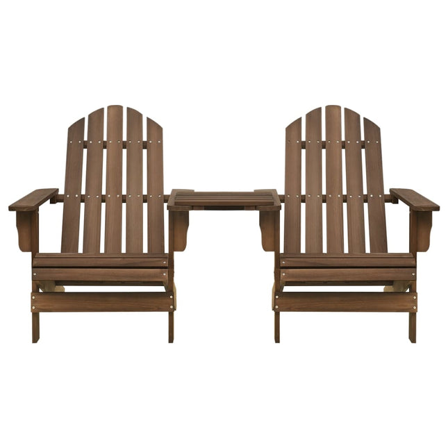 Adirondack-havestole med bord massivt grantræ brun