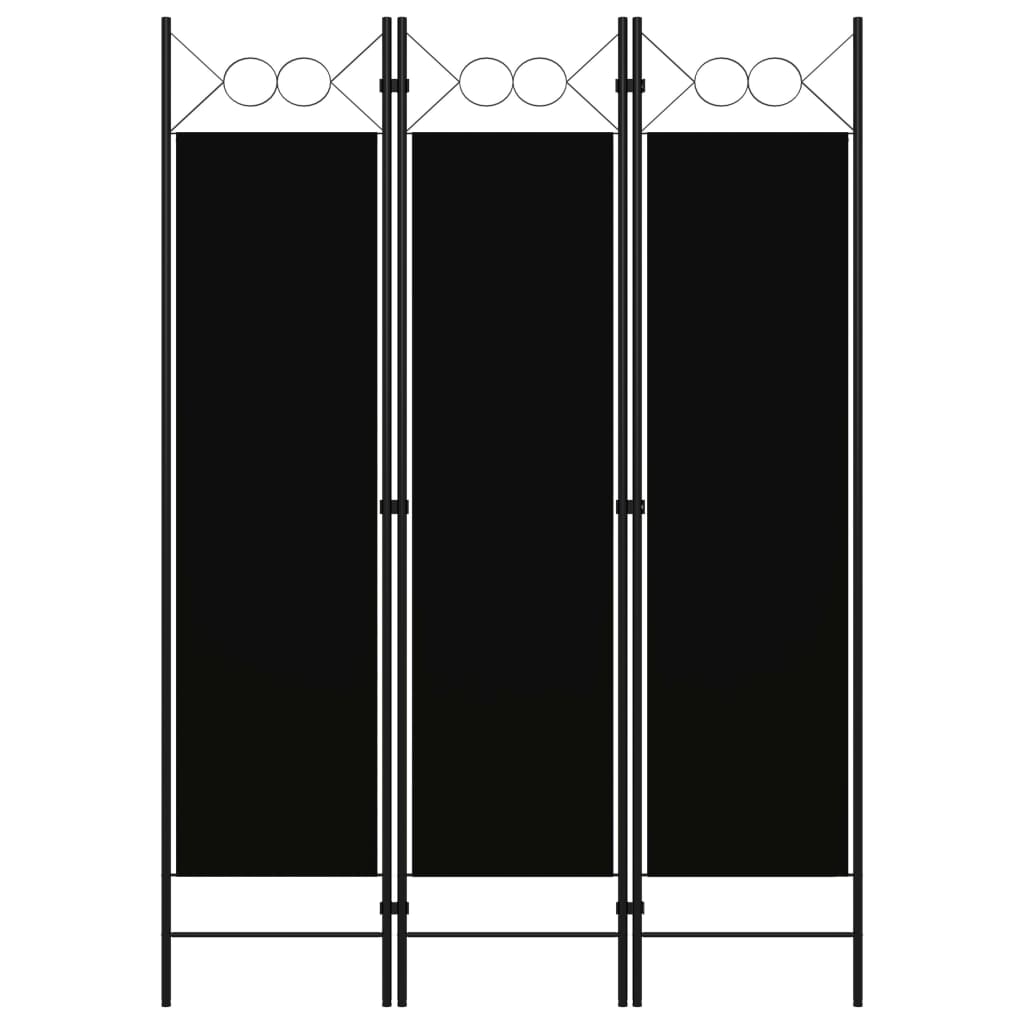 3-panels Rumdeler 120x180 Cm Sort - Vidaxl