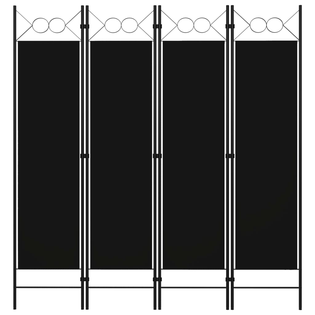 4-panels rumdeler 160x180 cm sort billede